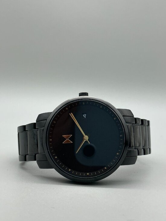 MVMT Classic Black Gold Watch Women 38mm Stainless Date New Battery 7.25\